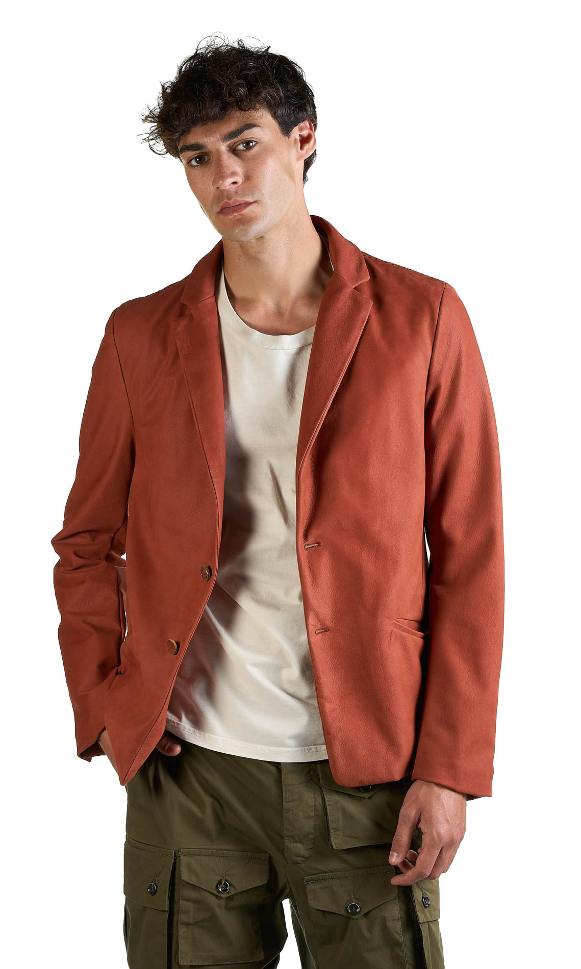 DANIELE BASTA LEATHER AND SILVER JACKET 